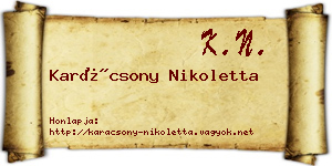 Karácsony Nikoletta névjegykártya