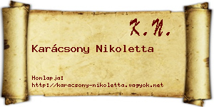 Karácsony Nikoletta névjegykártya