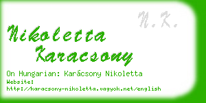 nikoletta karacsony business card